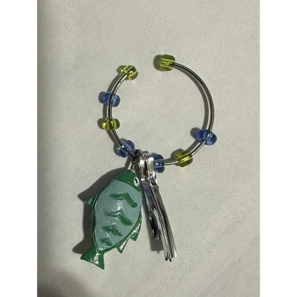 NIB Set of 6 Wine Glass Charms Fish Boston‎ Warehouse Drink Markers